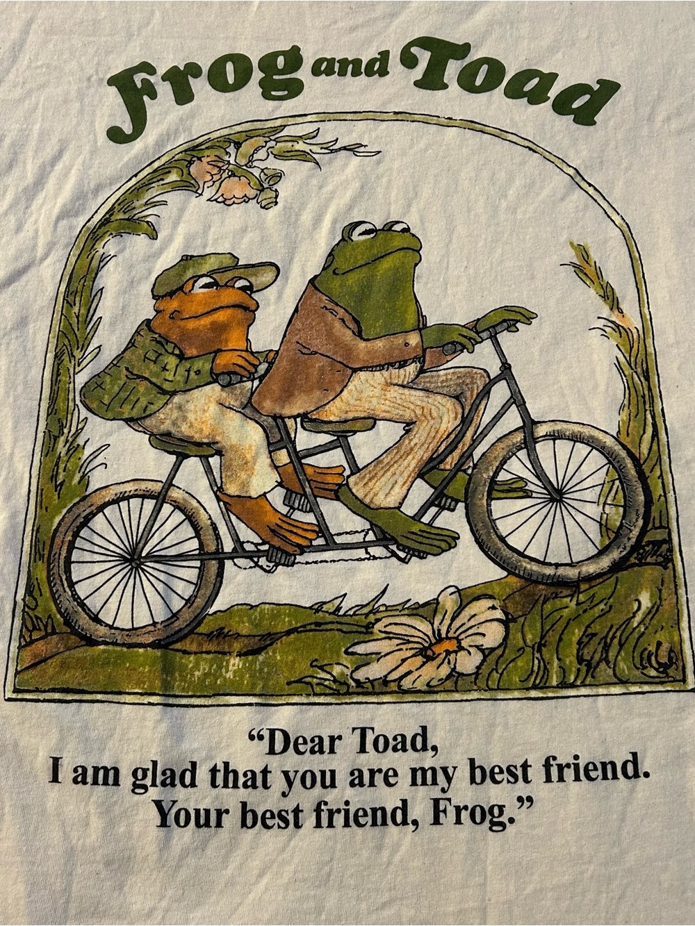 Frog and Toad off white short sleeve cotton t-shirt unisex size XL - Picture 2 of 6